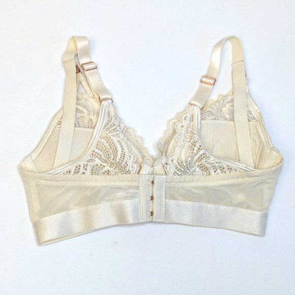 Project Me hotmilk Warrior Plunge Ivory White Lace Contour Nursing Bra Size 32D - Picture 5 of 6